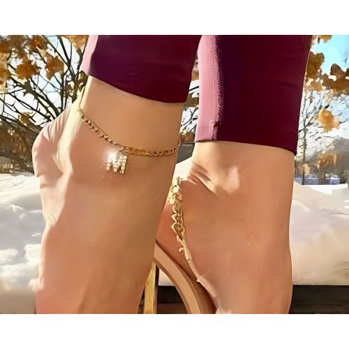 Gold Anklet Bracelet Costum Zircon Initial Letter Personalized