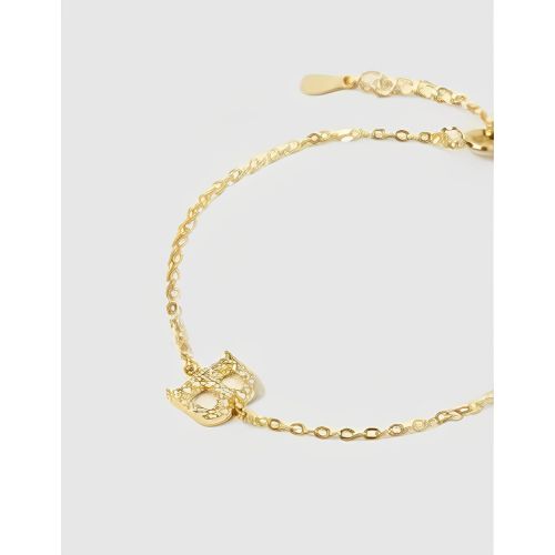 Gold Anklet Bracelet Costum Zircon Initial Letter Personalized