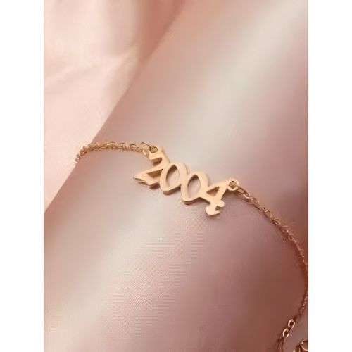 Gold Anklet Bracelet Costumized Numbers Personalised Beautiful Gift