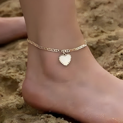 Gold Anklet Bracelet Heart Shape Personalised Beautiful Gifts