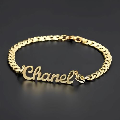 Gold Anklet Bracelet Personalised Name Custom Name Beautiful Gift