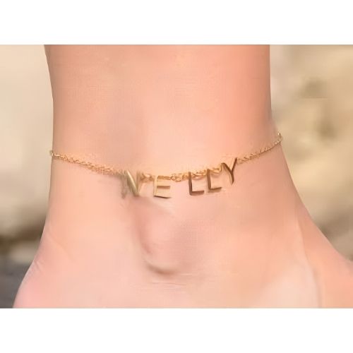 Gold Anklet Bracelet Personalised Name custom Name