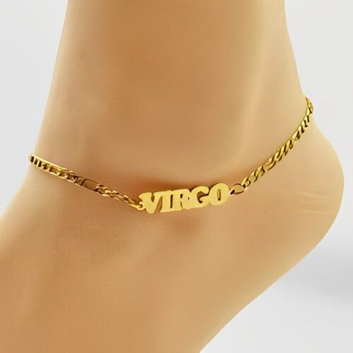 Gold Anklet Bracelet Personalized Name Custom Name