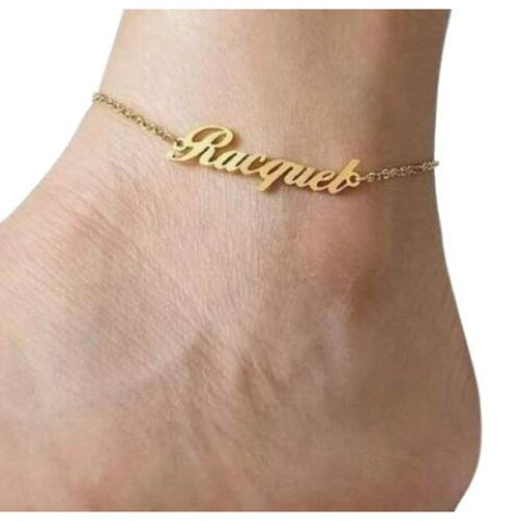 Gold Anklet Costum Name Personalised Name Beautiful Gifts