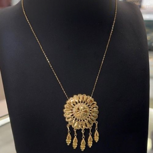 Gold Arabic Traditional Design  Necklace Pendant special gift Birthday, mom, Anniversary, Valentines & ocassions.$360