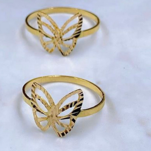Gold Customized Butterfly ring Peronlized Gift for all ocassions. خاتم ذهب شكل الفراشة للهدايا الخاصة و المميزة.