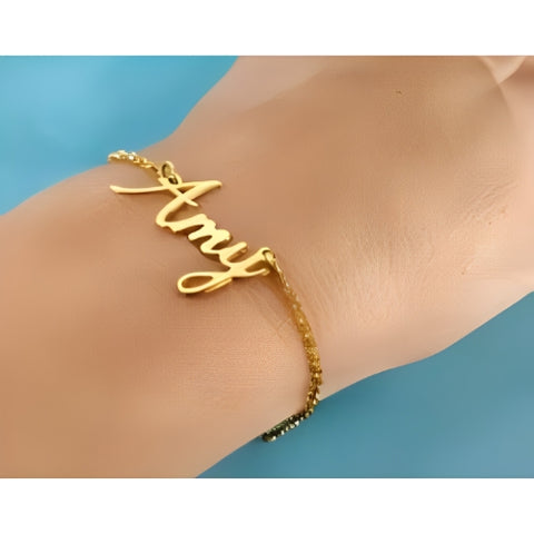 Gold Customized Name Personalized Name Bangle Bracelet