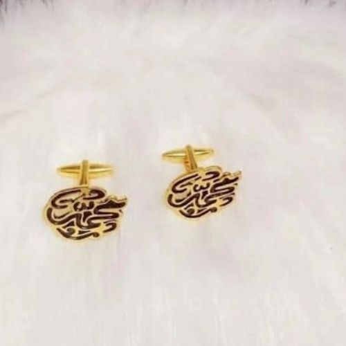 Gold Customized Name or Massege Cufflinks Peronlized Gift for ocassions.  كبك فضة بالاسم  و الخاصة للهدايا المميزة.