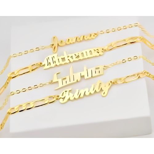 Gold Different fonts Custom Name Bracelet
