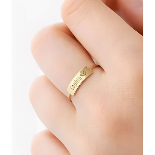 Gold Ingraved Customized Name Ring Beautiful Special Gift Personalised Name Beautiful variouus Fonts