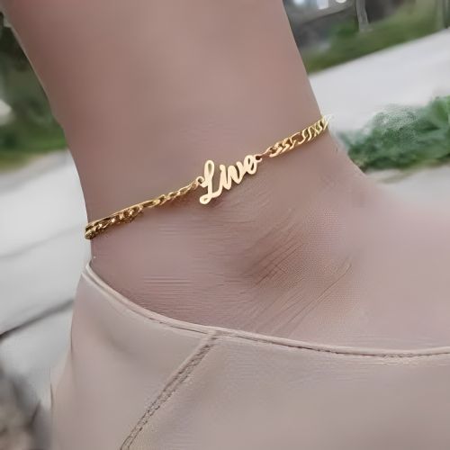 Gold Love Anklet Bracelet Personalised love