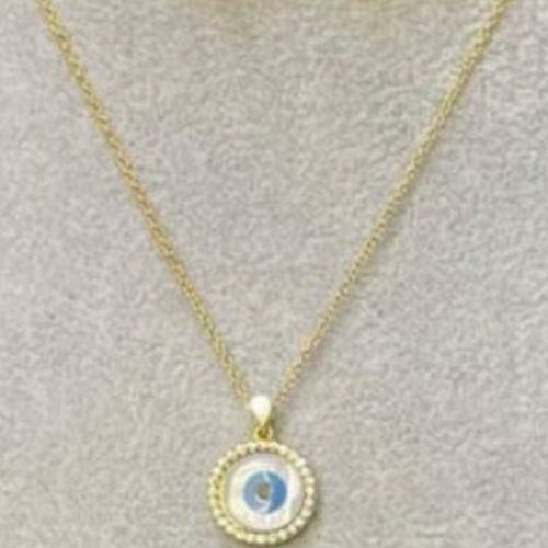 Gold Arabic Evil Eye Set design  Pendant with Earrings speacial gift  Birthday, Anniversary, Wedding, Engagement & all ocassions. (2)