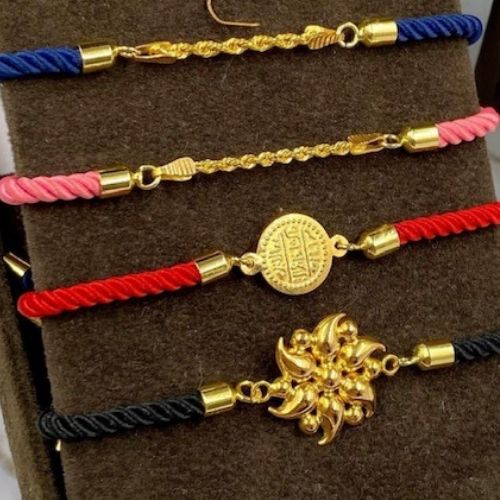 Gold Plated different designs Braclet with colored ropes jewels for Birthday, Valentine's, mother's Day and special ocassions.