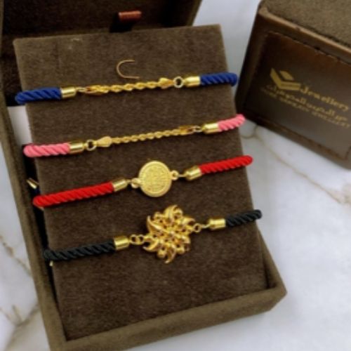 Gold Plated different designs Braclet with colored ropes jewels for Birthday, Valentine's, mother's Day and special ocassions.