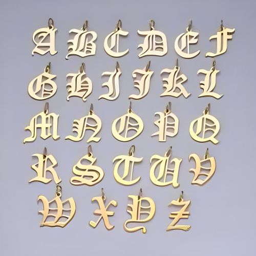 Gold Special Font Pendant Anklet Bracelet Costum Initial Letter