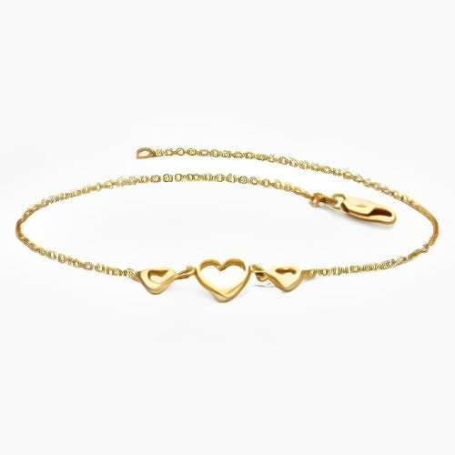 Gold Three Hearts Special Design Bracelet