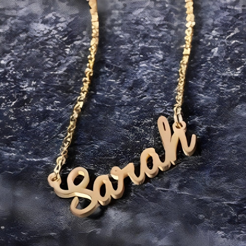 Gold plated Various Font Necklace , Personalized pendant.