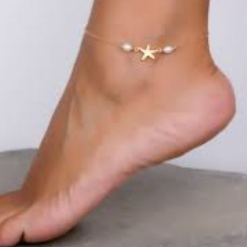 Gold with Pearl Anklet Arabic modern Design Gold  jewelry Anklet for  Wedding, Engagement, Anniversary and Special Gifts.