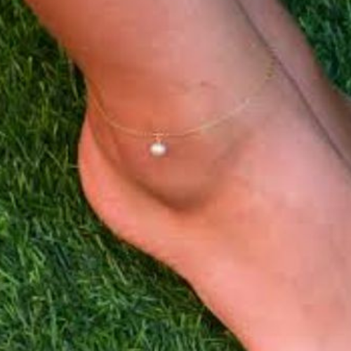 Goldwith Pearl  Design Anklet Arabic modern Design Gold  jewelry Anklet for  Wedding, Engagement, Anniversary and Special Gifts.