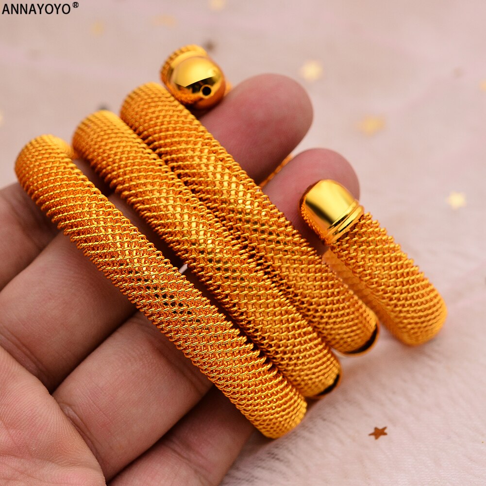 4pcs/Set 24K Dubai Gold Color Cuff Bangle For Women Ethiopian Jewelry bracelets African wedding jewelry For Bangles Party gifts