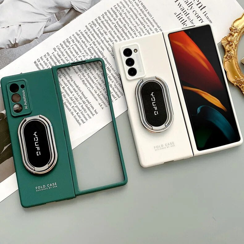 Luxury Panoramic Screen Stand Phone Case for Samsung Galaxy Z Fold 3 Case with Phone Holder Shell for Samsung Z Fold 2 Case