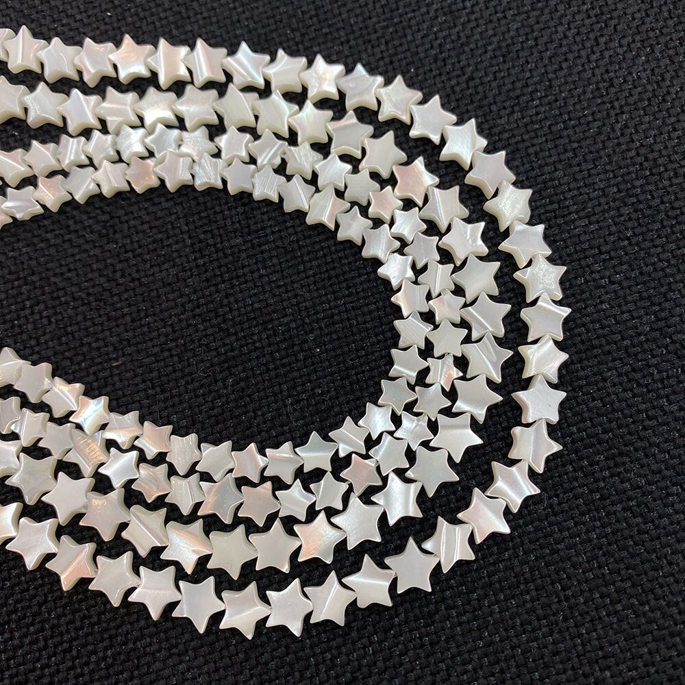 Natural Shell Beads Star-shaped Mother-of-pearl Beads for DIY Jewelry Making Necklace Bracelet Earring Accessories Size 6-12mm