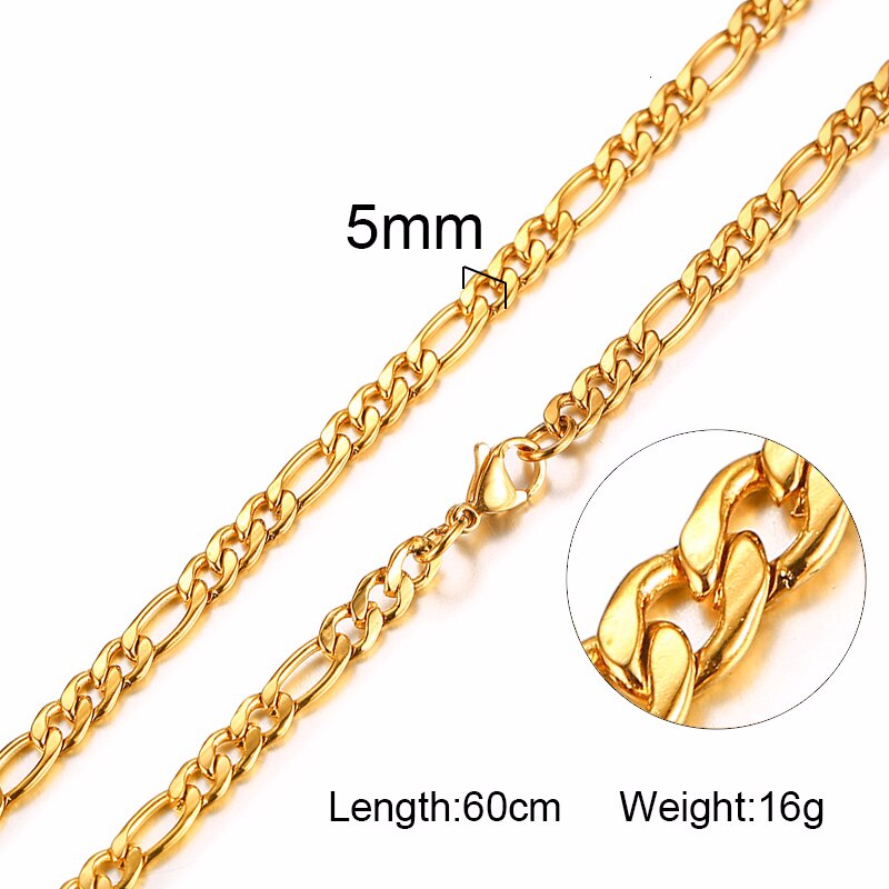 Necklace For Men, Stainless Steel Curb Chain, Man Necklace, 5 to 8mm Link Chain