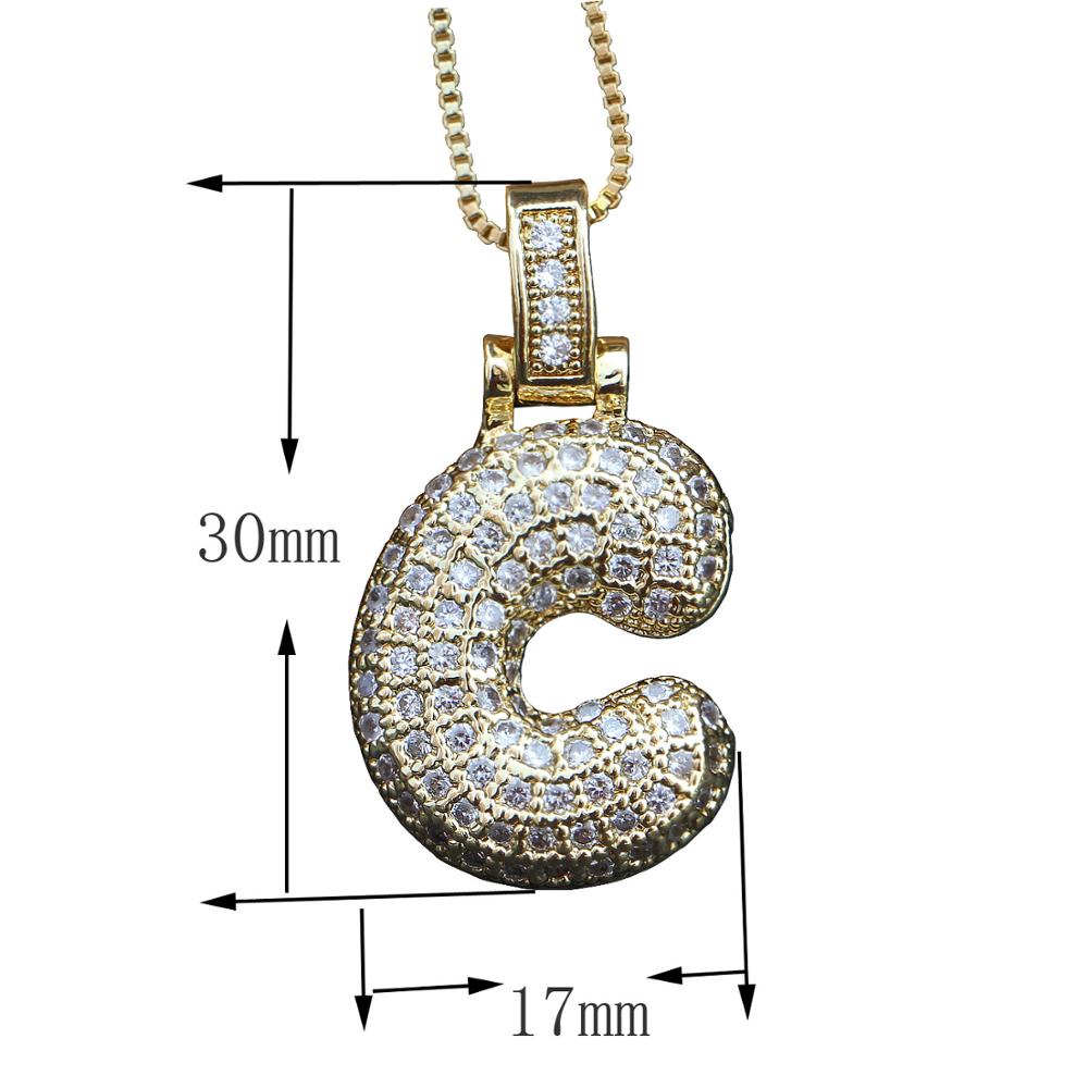 Fashion letters Necklace custom name bubble pendant charm for men and women cubic zircon hip hop jewelry gift