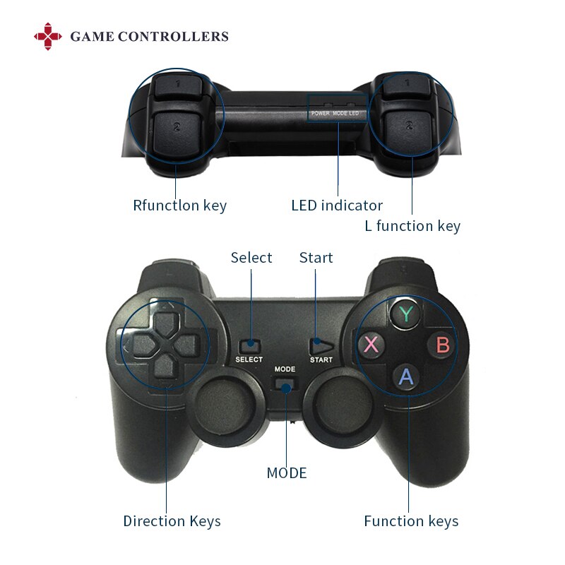 2.4G Wireless Gamepad For PSP / PC / TV Box /Android Phone Game Controller Joystick  For Super Console X Pro RK2020