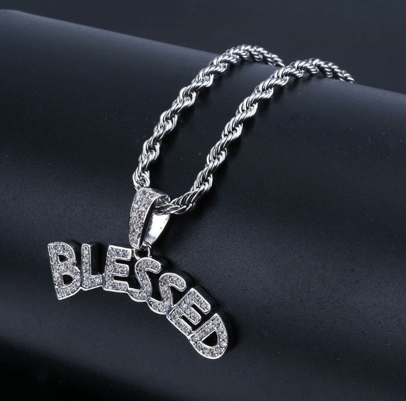 Hip Hop Men and Women Cubic Zircon MBM Letter Pendant Iced Out Full  Necklace Jewelry Gift