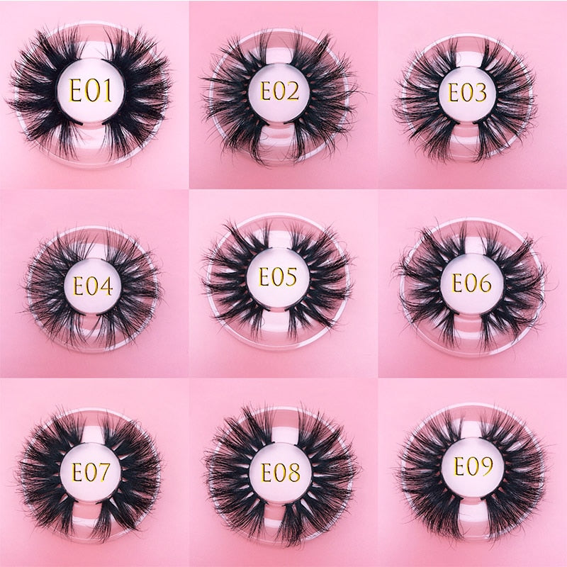 3D MIKIWI real mink lash 25mm E01 extra length and fluffy luxury mink eyelashes natural thick Eye lashes wispy makeup extention