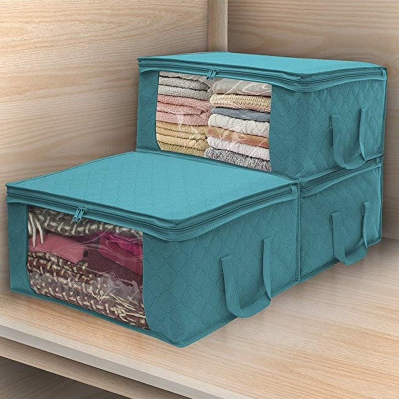 Non-Woven Clothes Storage Bag Folding Quilt Dust-Proof Cabinet Finishing Box Home Storage Supplies Space Bags organizador