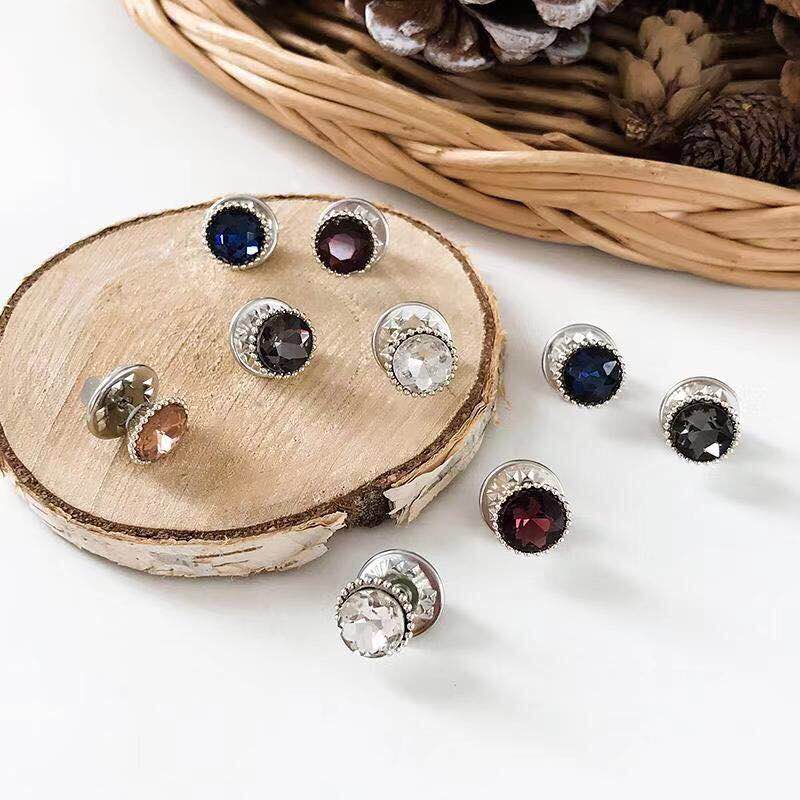 10 Pieces Button Brooch Set Imitation Pearl Rhinestones Pin Coat Clothes Accessories Gift Prevent Exposure Different Design Brooches for Women such as Flower, Pearl, Ribbon