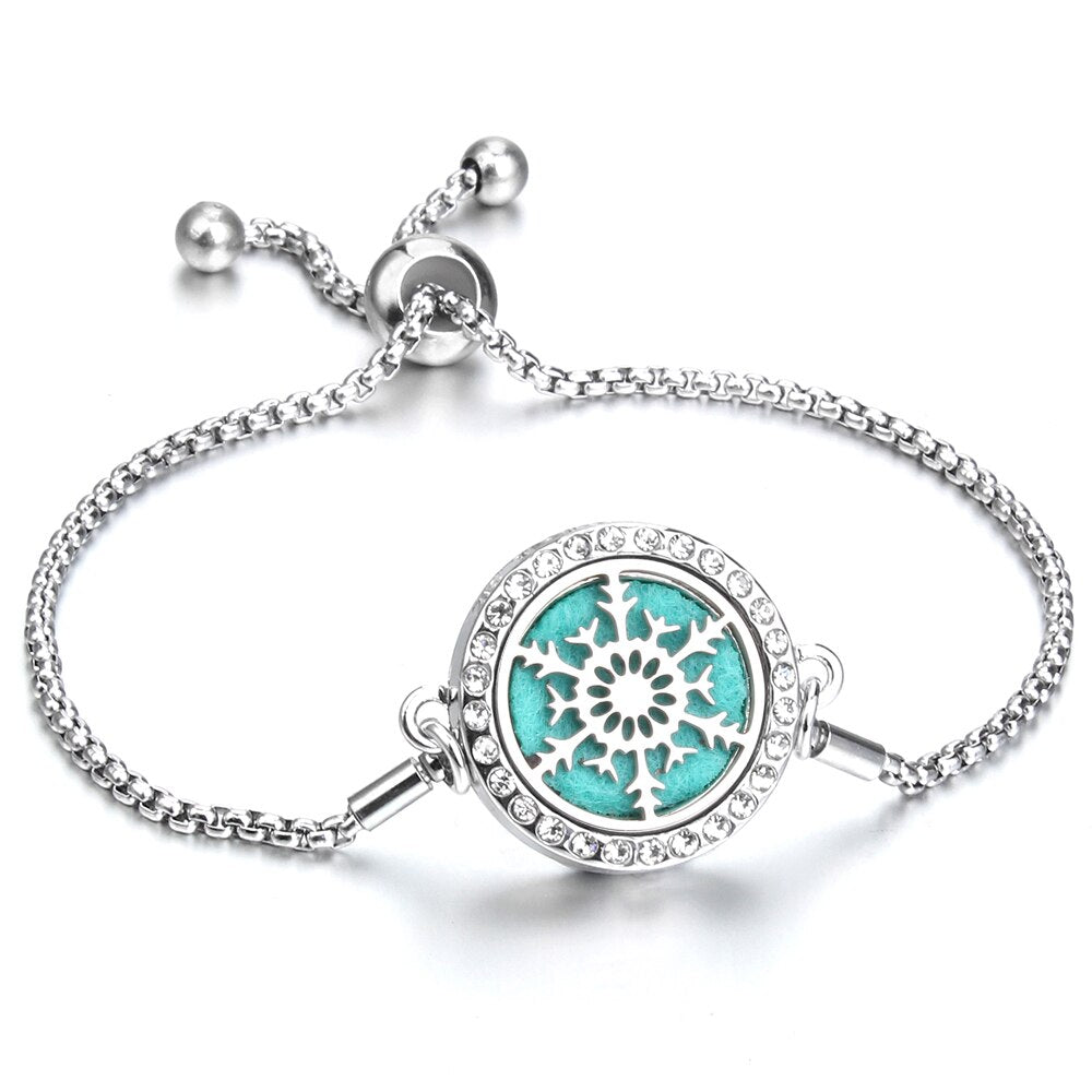 Aromatherapy Bracelet Essential Oil Diffuser Locket Tree of Life Adjustable Perfume Bracelet Crystal Magnetic Bracelet for Women