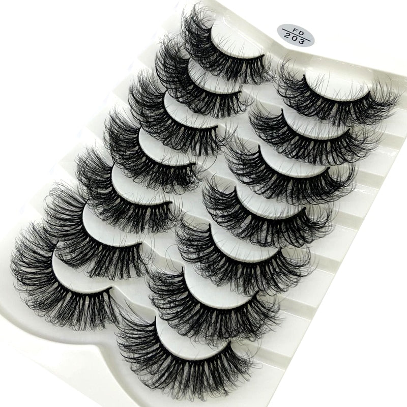 HBZGTLAD New 7/8 pairs 15-25mm natural 3D false eyelashes fake lashes makeup kit Mink Lashes extension mink eyelashes maquiagem