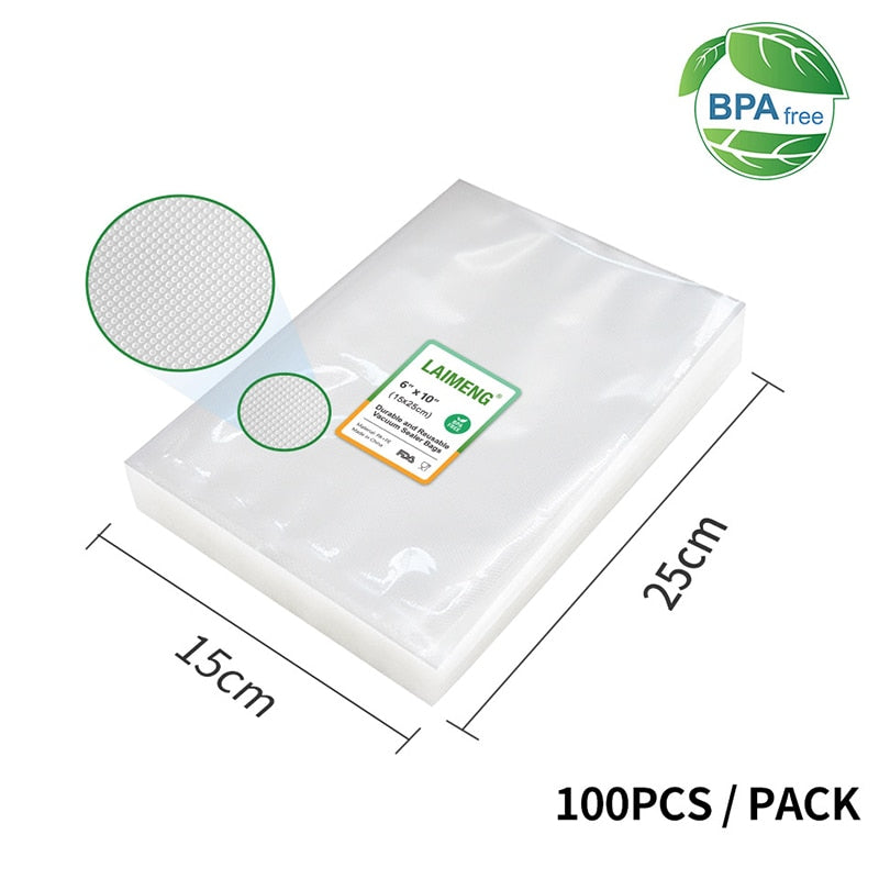 LAIMENG 50 Bags for Vacuum Packaging for Food Saver Vac Sealer Sous Vide Vaccume Pre-Cut Storage Bag For Vacuum Packer P105