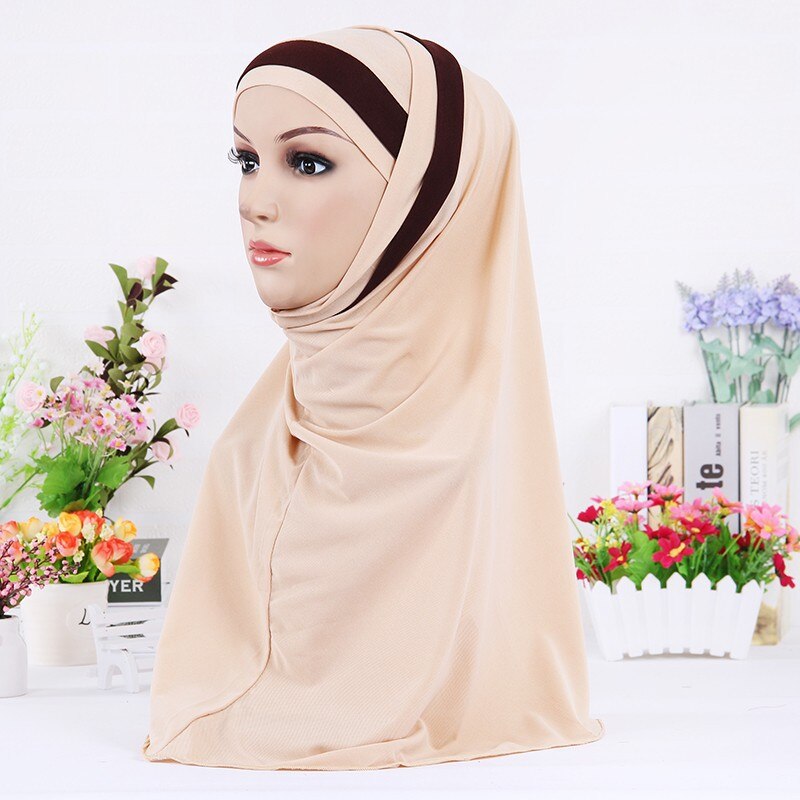 Muslim scarf for women solid color stripe shawl hijab femme musulman arab wraps headscarf hijabs islamic head scarves kopftuch