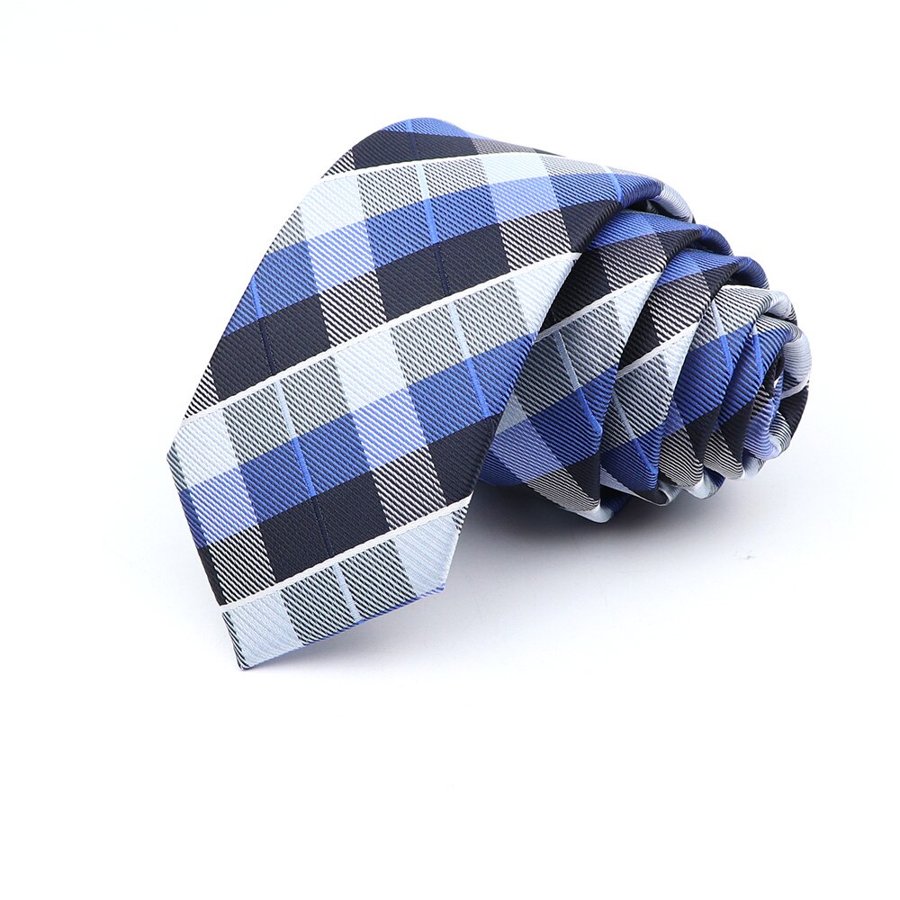 6cm Casual Ties For Men Skinny Tie Fashion Polyester Plaid Strip Necktie Business Slim Shirt Accessories Gift Cravate NO.31-61