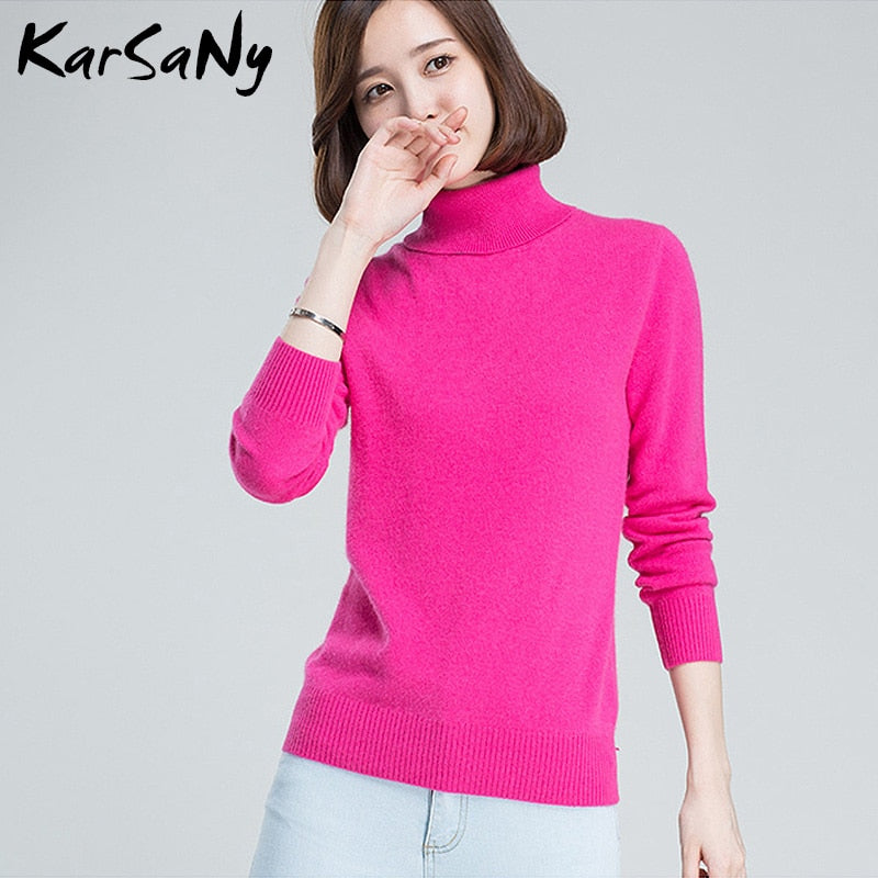 Turtleneck Sweater Women Winter Wool Long Sleeve Women's Cashmere Sweater Women Pull Femme Knit Pullover Womens Sweaters 2021