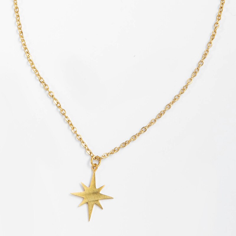 316 L Stainless Steel Necklace For Women Gold Plated Star Pendant Clavicle Necklaces Fahion Jewelry Valentine&#39;s Day Gift