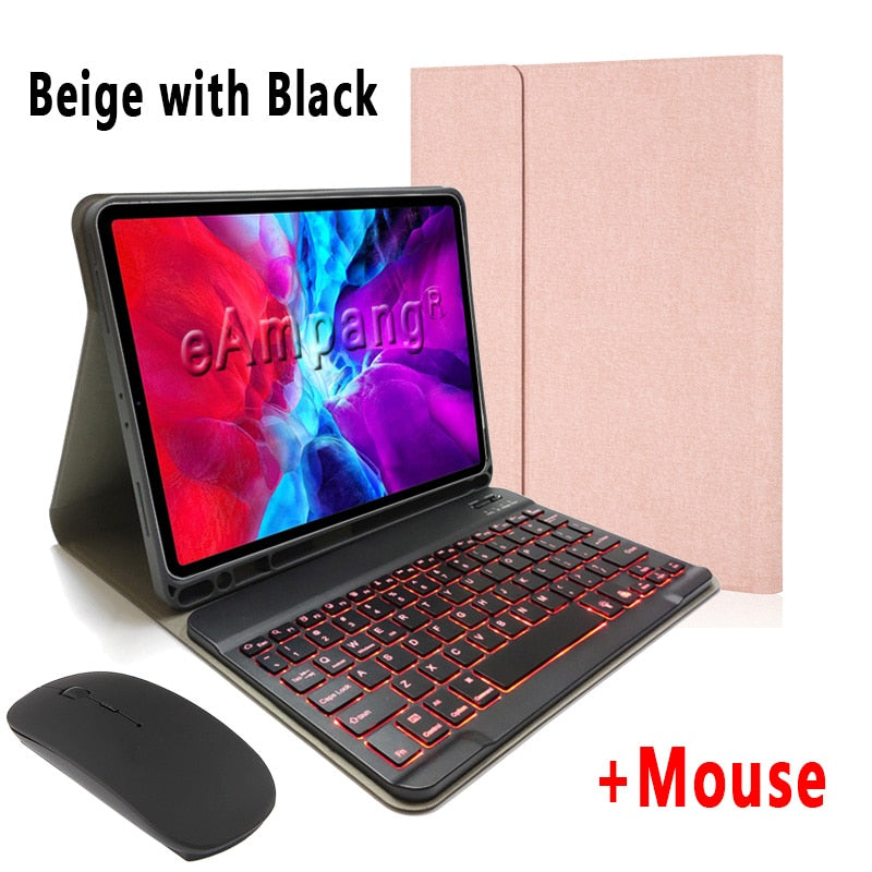 For iPad Pro 12.9 Keyboard Case Mouse Apple iPad Pro 12.9 2015 2017 2018 2020 2021 2022 English Russian Spanish Arabic Cover