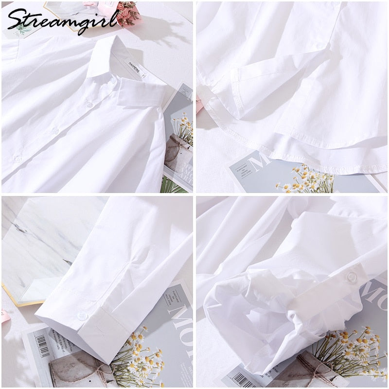 Women's Oversize Shirt Tunics White Shirts For School Women Women's Elegant Blouse 2022 White Shirt Oversize Women Blouses Tunic