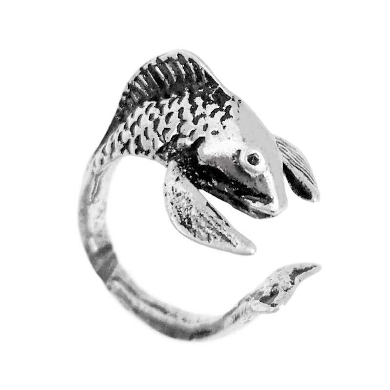 Ring For Women Girls Snake Smile Fashion Men Jewelry Vintage Ancient Silver Color Punk Hip Hop Adjustable Boho Frog