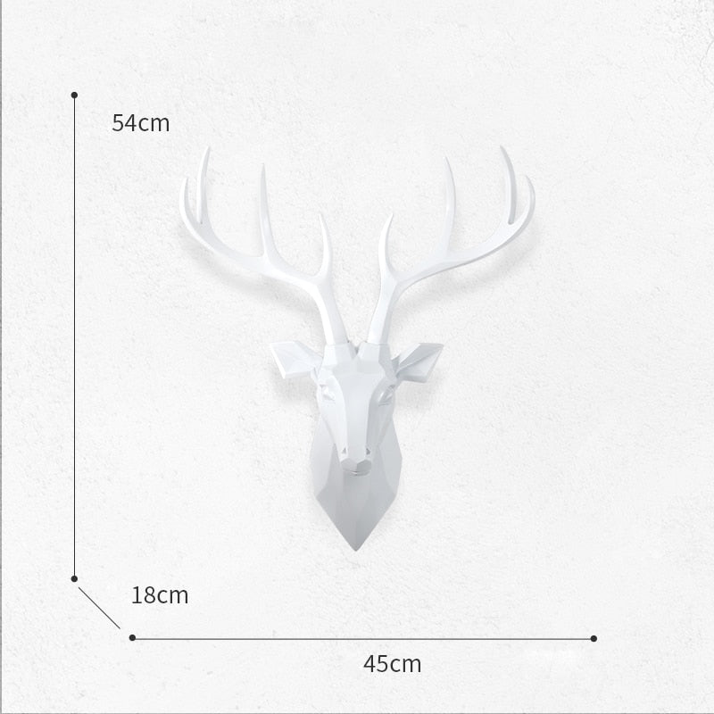 17*21 Inch Wall Hanging Decor,3D Deer Head Sculpture,Animal Stag Statue,Home Living Room Bedroom Wall Decoration Accessories