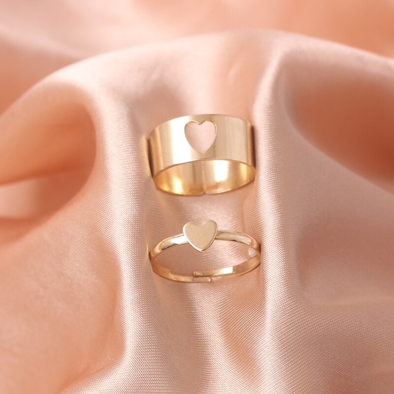 Rock Hiphop Chain Anel Multi-layer Adjustable Open Finger Rings Set for Women Men Lover Couple Butterfly Party Gift Jewelry