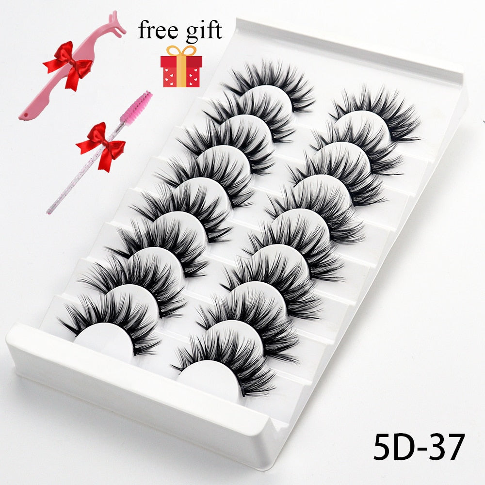 5/8 Pairs 20mm Mink Lashes 3D Natural False Eyelashes Fluffy Faux Mink Eyelashes Wispies Long Extension Eyelashes Pack Maquiagem