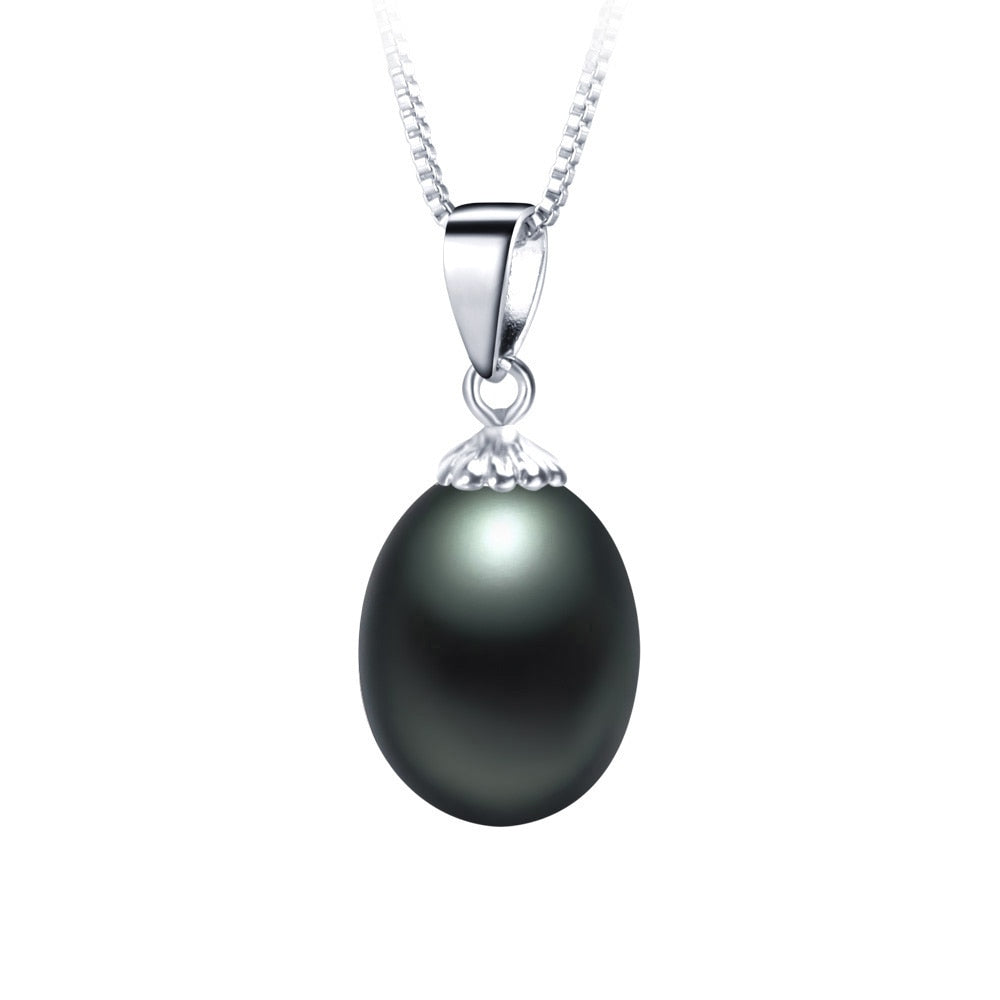 AAAA Genuine Freshwater Pearl Pendants 8-9mm 925 Sterling Silver Necklace For Women Wholesale Small Size Natural Pearl Jewelry