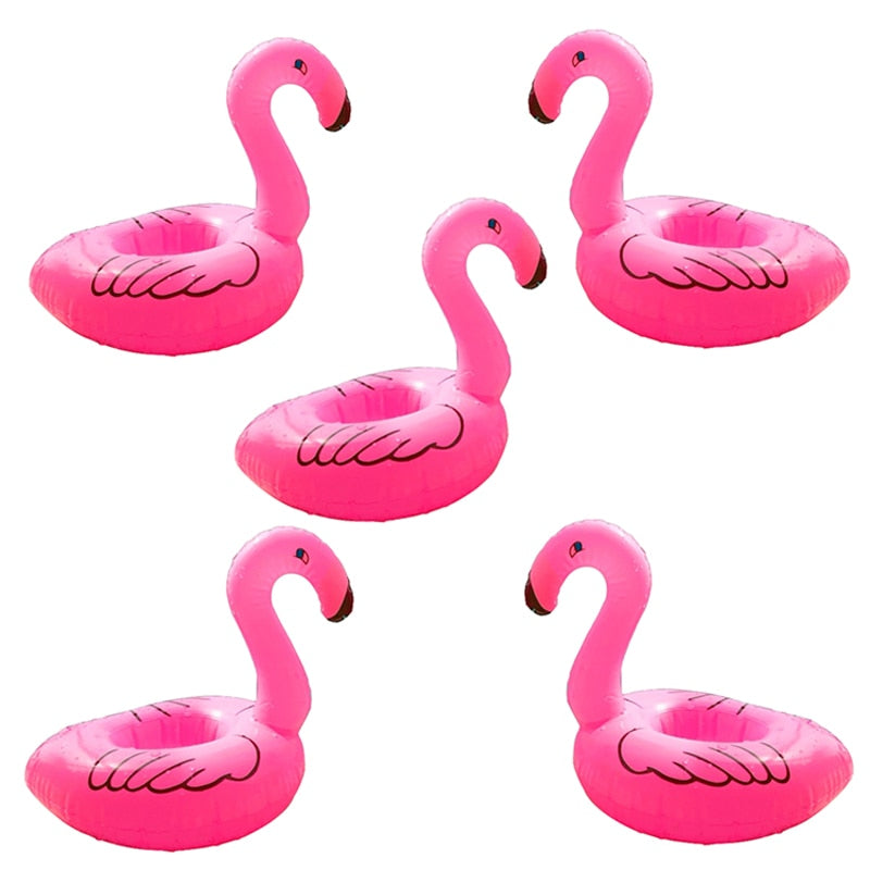 Tropical Flamingo Party Decoration Float Inflatable Drink Cup Holder Garden Pool Hawaii Party Hawaiian Toy Event Party Supplies