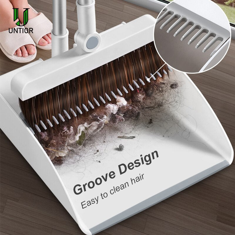 UNTIOR Creative Windproof Broom Dustpan Suit Magnetic Attraction Foldable Storage Soft Easy Clean Home Sweeping Cleaning Tools