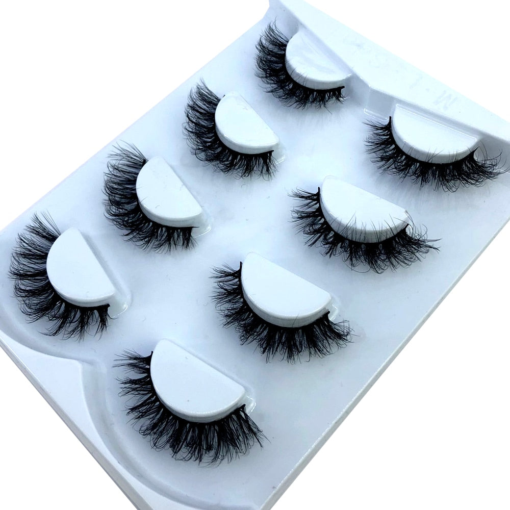 HBZGTLAD New 7/8 pairs 15-25mm natural 3D false eyelashes fake lashes makeup kit Mink Lashes extension mink eyelashes maquiagem